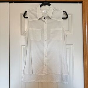 DREW women's sleeveless mixed media Tencel blend blouse